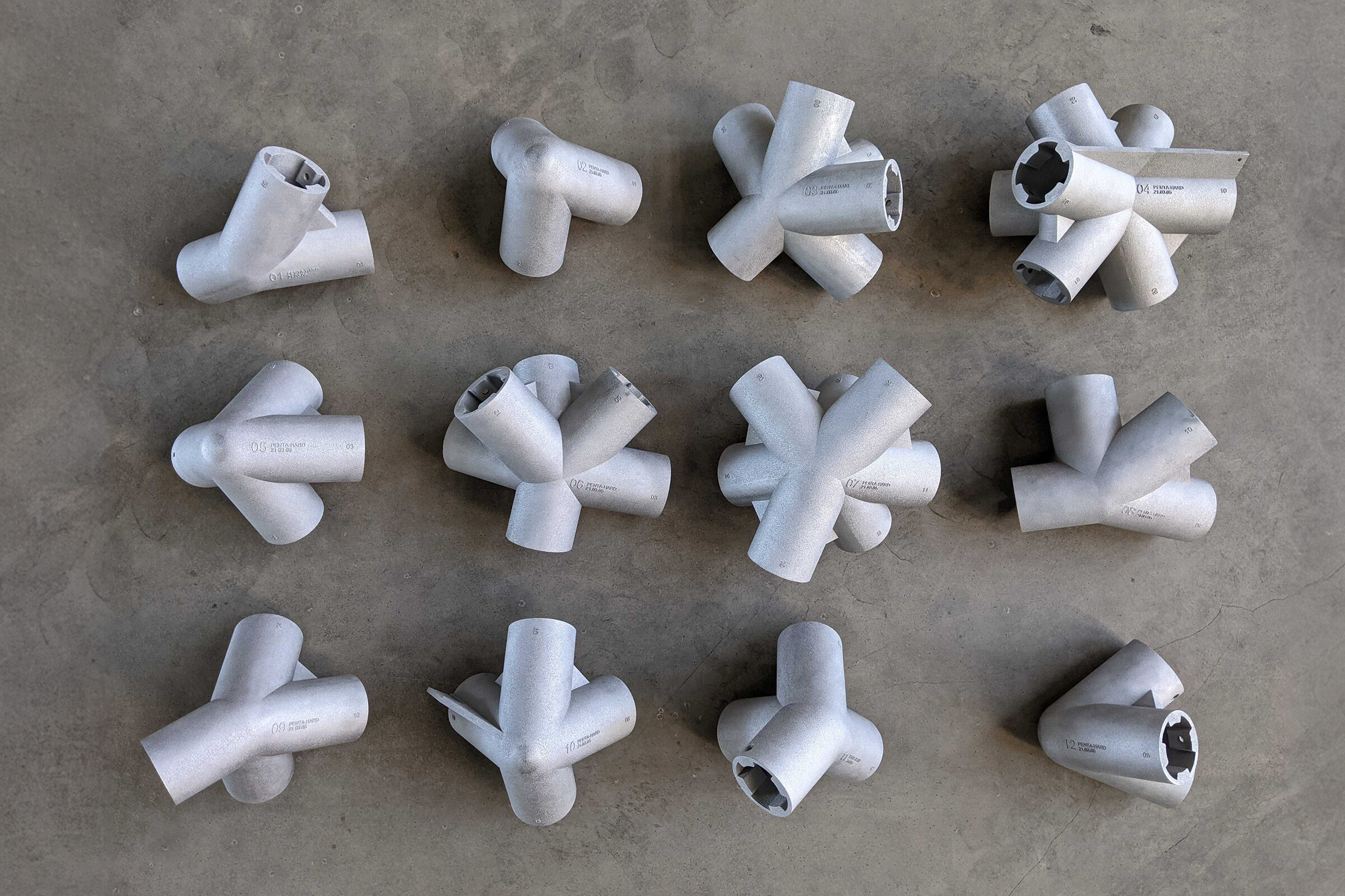 Aluminum alloy joints, fabricated by 3D printing (additive manufacturing) 提供：今井 公太郎 研究室