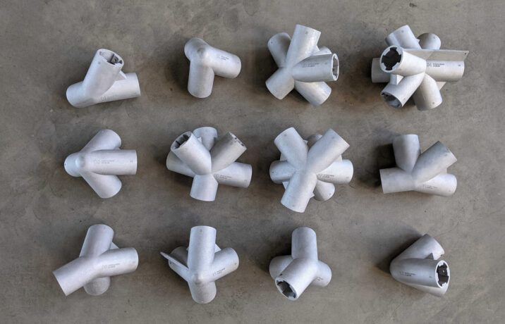 Aluminum alloy joints, fabricated by 3D printing (additive manufacturing) 提供：今井 公太郎 研究室